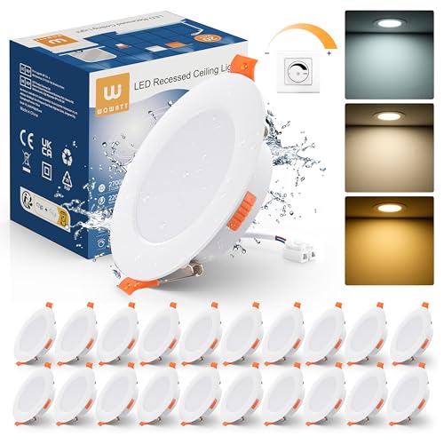 wowatt Spot LED Encastrable Dimmable 7W 220V spot led extra plat Blanc Chaud 2700K Blanc Neutre 4000K Blanc Froid 6000K Réglable spot encastrable salle de...