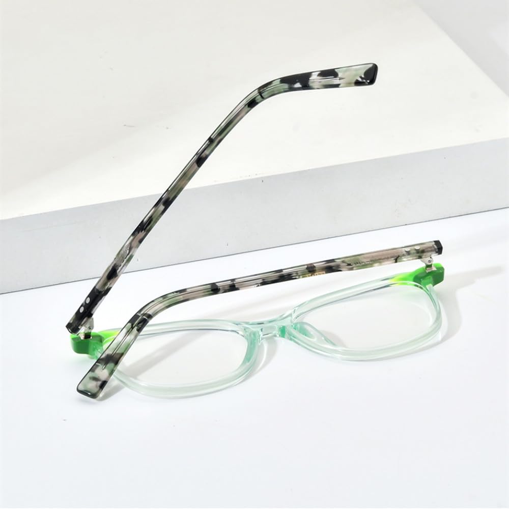 MUTYNE Montura de gafas de acetato multicolor para hombre, anteojos cuadrados retro, gafas para mujer