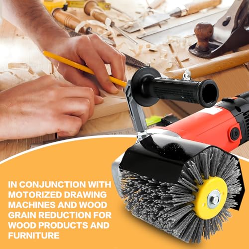 Mumjooyi Nylonbürs Schleifbürsten 80 Körnung Polierbürste zum Holzverarbeitung 120x100mm Grit Bürste für Satiniermaschine Borstenbürste Drahtziehrad Grau