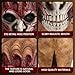 XKEJKNY Halloween Demon Devil Mask, Scary Bloody Skull Face Mask with Horns, Horror Evil Headgear Cosplay Props (Bloody-B)
