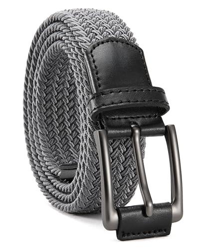 Image of CHAOREN Mens Stretch Belt - 1 3 /8 inch Elastic Braided Golf Belt for Men - Stretchy Web Fit Summer Casual Jeans
