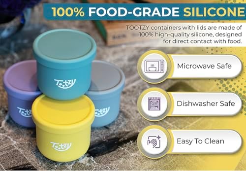 Premium Silicone Snack Containers 8.5 oz (4 Pack) – Reusable, Leakproof, BPA-Free Food Storage Cups for Pets, Kids & Adults – Microwave & Dishwasher Safe – Great for Treats, Travel, School & Office - Thumbnail 5