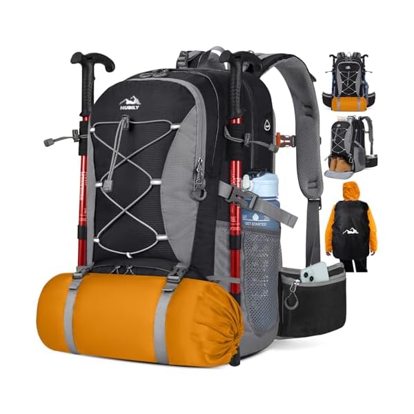 NUBILY 50L Hiking Backpack Waterproof Camping Backpack for Men Women Lightweight HIking Daypack Outdoor Travel Daypack
