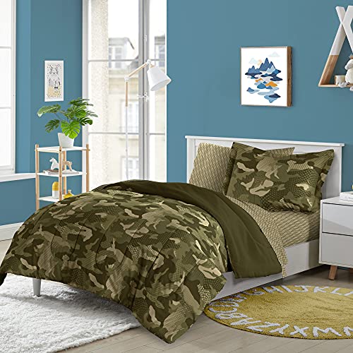 Dream Factory Boys Army Green Desert Camo Comforter Set, Multi, Full #TOP1