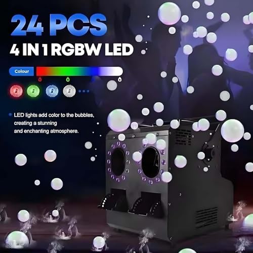 Máquina de humo profesional LED, 16 luces LED RGB, color dinámico, salida de humo 6000 pies cúbicos/min, 4 patas antideslizantes miniatura 3