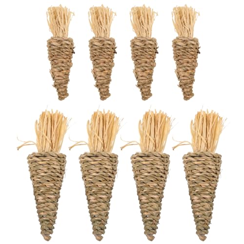 Cabilock Easter Straw Woven Carrot Decors, 8pcs Sisal Carrot Hanging Pendant Spring Easter Artificial Carrot Ornament for Easter Party Table Decorations
