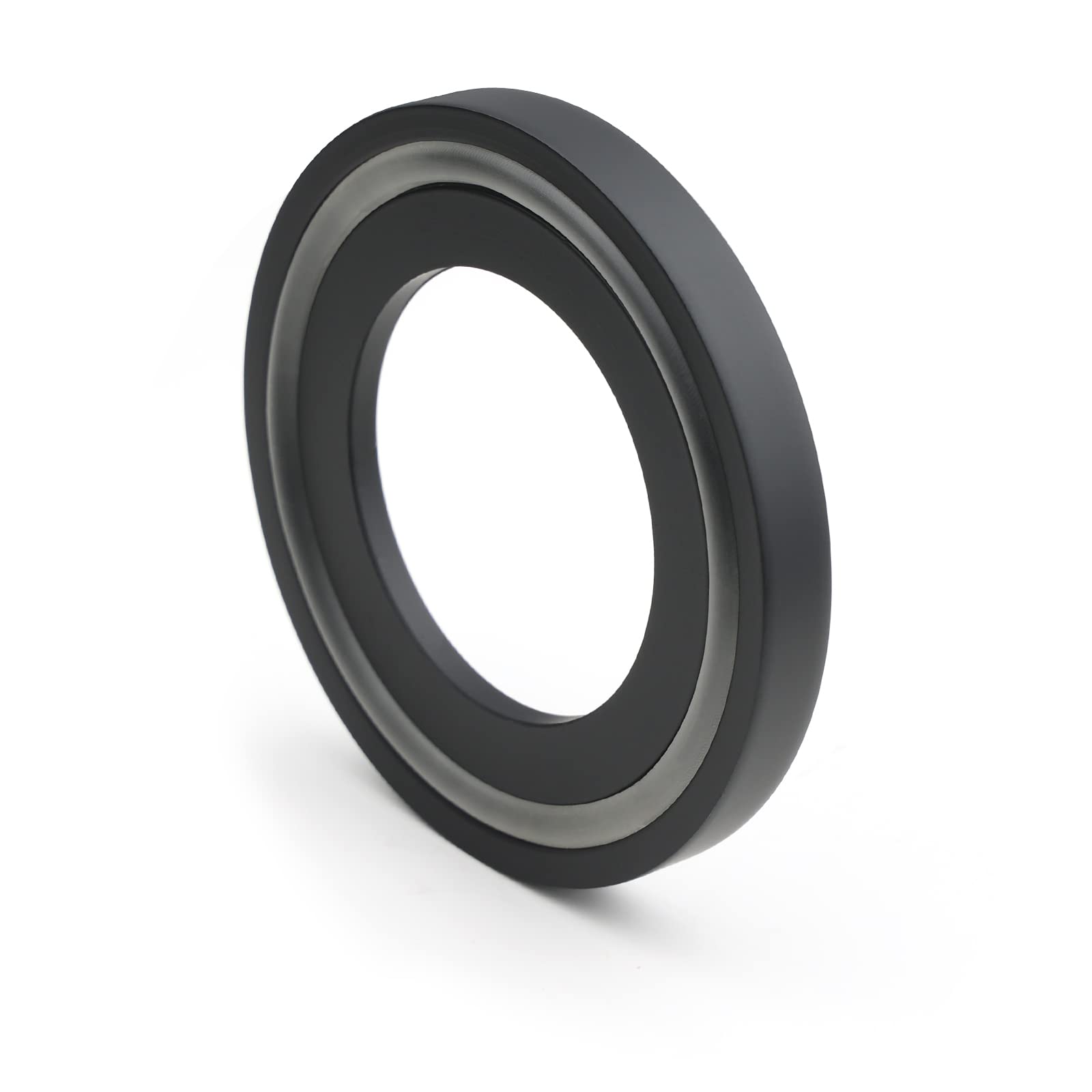 Midanya Anillo de montaje para base de fregadero de baño, negro mate | Metal, con junta, para fregadero de vidrio