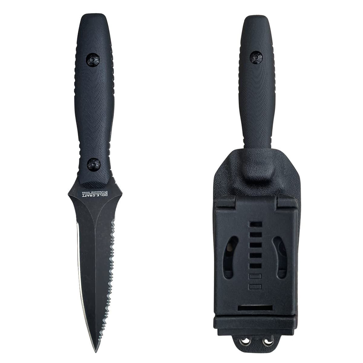 PDTXCLS Zmaomaoy Fixed Blade Knife Tactical, Straight Knife Double Edged, Survival Knife Fixed Blade, 440C Steel 59HRC G10 Handle, With Kydex Sheath and Belt Clip with Lock (TK 997)