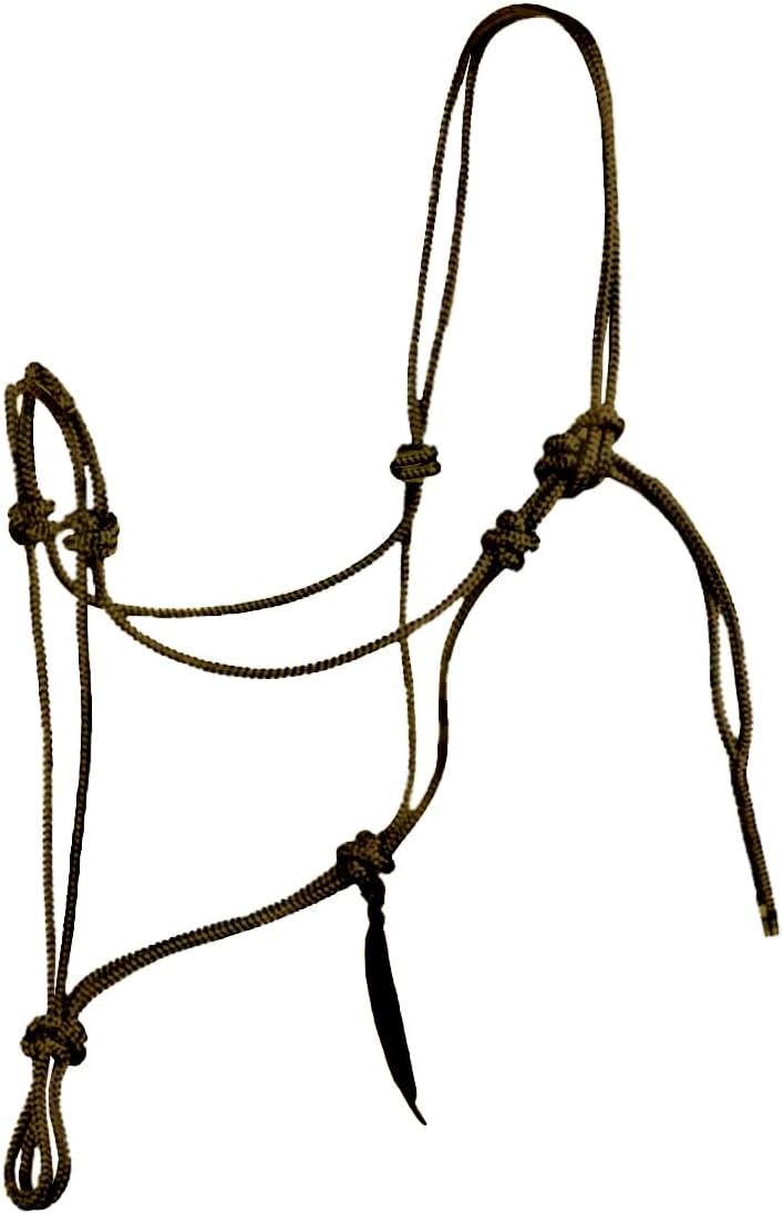 Parelli Horseman's Strong Lightweight Simple Knots Everyday Use UV Resistant Thin Smooth Yachting Braid Polyester Horse Rope Halter with Leather Poppers