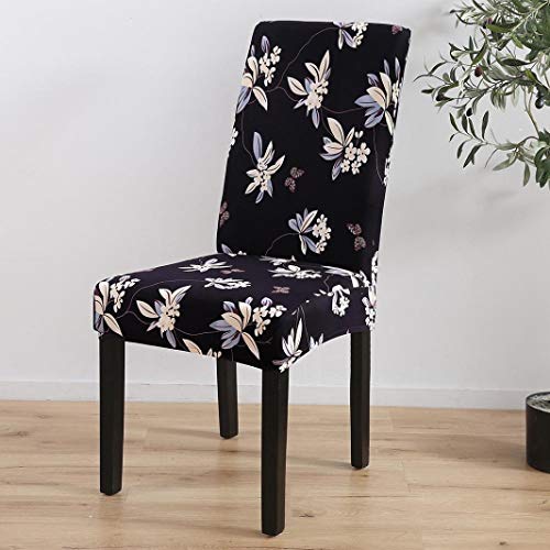 NIKIMI Flower Printing Chair Covers Abnehmbare Schonbezüge Stretch Elastic Klappstuhl für Hochzeiten Bankett Hotel