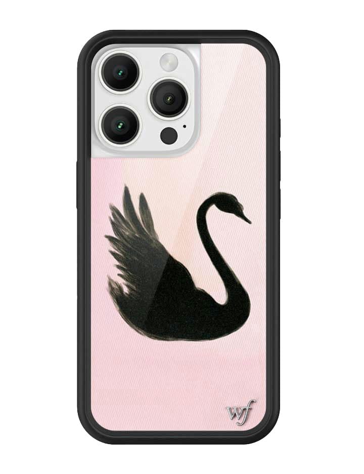 Image of Wildflower Cases - iPhone 16 Pro Compatible - Black Swan | Impact-Certified 6.5 ft Drop Protection Case, Raised Protective Bumper, Cute Aesthetic Design, Women-Owned Small Business