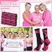 Jiuguva 60 Pairs Breast Cancer Awareness Crew Socks Bulk Pink out Day Ribbon Socks for Football Volleyball Sport Team Support(Cheer)