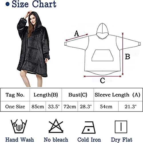 Image of Maharsh Oversized Hoodie Blanket Women Ultra Plush Fleece with Soft Sherpa Reversible Warm Cosy Comfy Wearable Hooded Giant Sweatshirt Throw for Girls Adults Men Boys Kids Big Pocket
