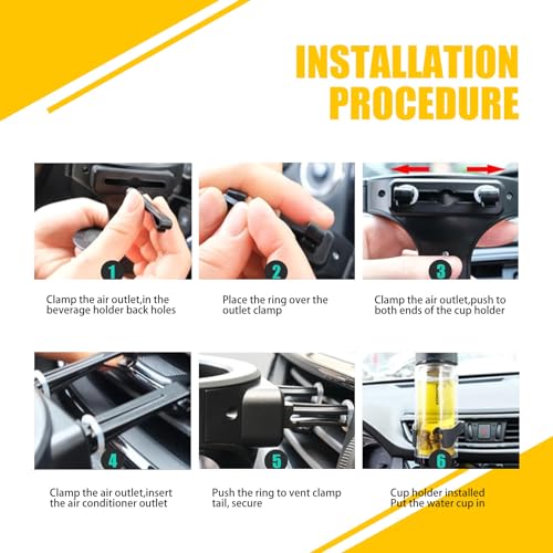 Portavasos para aire acondicionado de coche negro miniatura 4