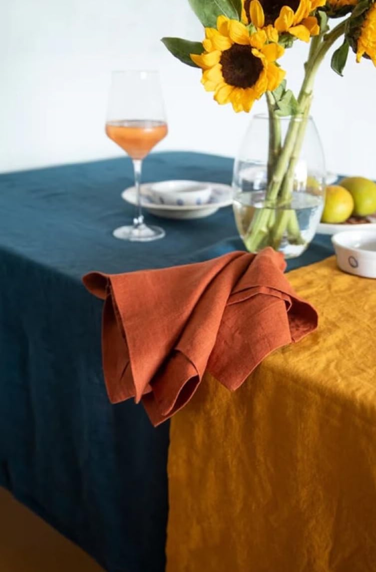 INDACORIFY Bawełniane serwetki z terakoty Bandana Serwetki kuchenne Zmywalna serwetka Ślubne Imprezy Świąteczne Chusteczka na stół Serwetka bawełniana (50, (50 x 50 cm) 20 x 20 cali