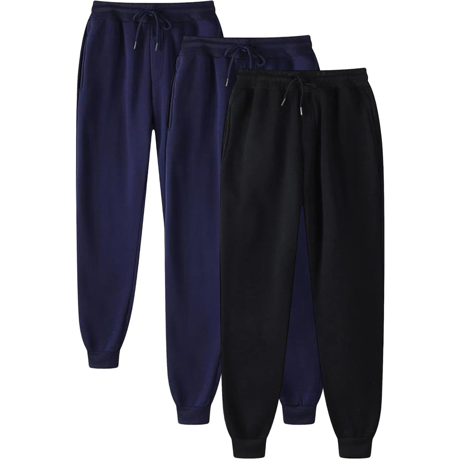 Pack de 3 pantalones largos de chándal para hombre, pantalones de tiempo libre, pantalones de correr lisos, cómodos pantalones de playa, pantalones de yoga ligeros, pantalones sueltos para exteriores