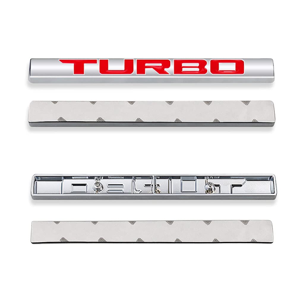 2Pcs 4 5 Length 3D Metal Turbo Car Truck Door Body Side Fender Rear Trunk Adhesive Emblem Badge — view 3