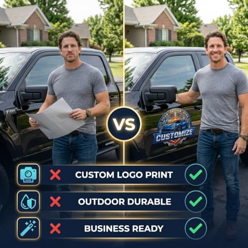 Image of Business Decals for Vehicles, Vinyl Logo Decals Custom, Transparent Vinyl Sticker for Window Door Truck Trailer Bumper Car Up to 42 Inch