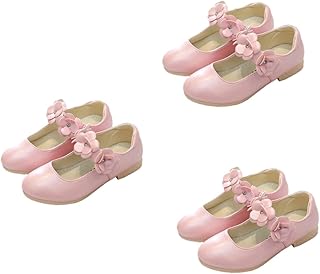 NOLITOY 3 Pares De Sapatos Com Sola Vestido Sapatos Bomba Crianças Sapatos Saltos Para Dama De Honra Sandálias Saltos Sapatos Infantis Sapatos De Salto Alto Sapatos Brancos Menina Criança