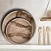 CaterEco Round Palm Leaf Plates Set | Pack of 50- (25) Dinner Plates and (25) Salad Plates | Ecofriendly Disposable Dinnerware | Heavy Duty Biodegradable Party Utensils for Wedding, Camping & More