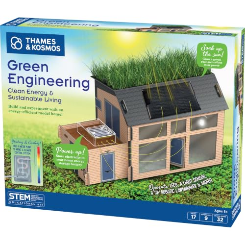 Thames & Kosmos Green Engineering STEM Kit | Build & Experiment with an Energy-Efficient Model Home, Explore Clean Energy, Sustainable Living, Includes Solar Panel, LEDs, Sensors, Ideal for Classrooms