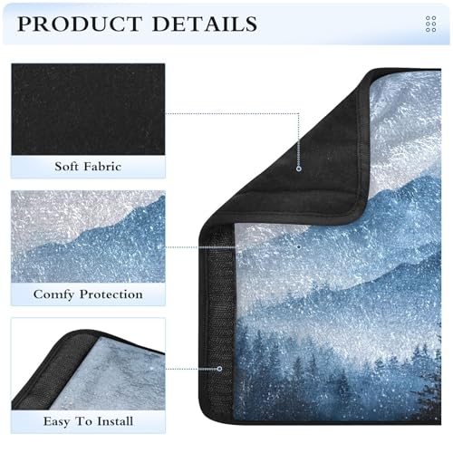 Image of 2 Pack Seatbelt Covers Seat Belt Cover Pad for Adults Boys Girls Car Seat Strap Covers Pads Cushion Universal Shoulder Strap Pad Protector for Backpack Camera Bag 6.5 Inch Watercolor Winter Mountain B