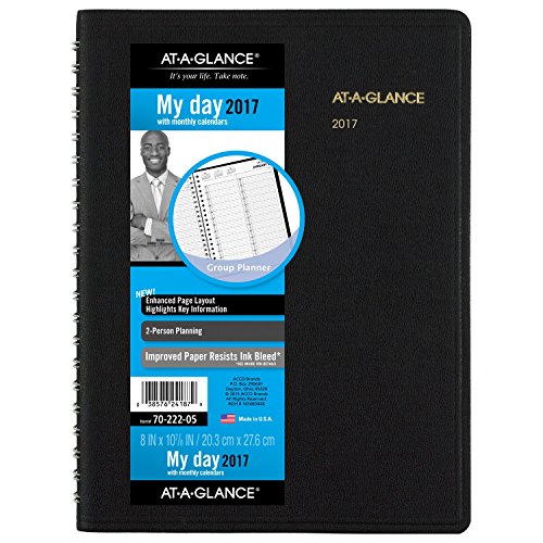 AT-A-GLANCE Daily Appointment Book / Planner 2017, Two-Person, 8 x 10-7/8