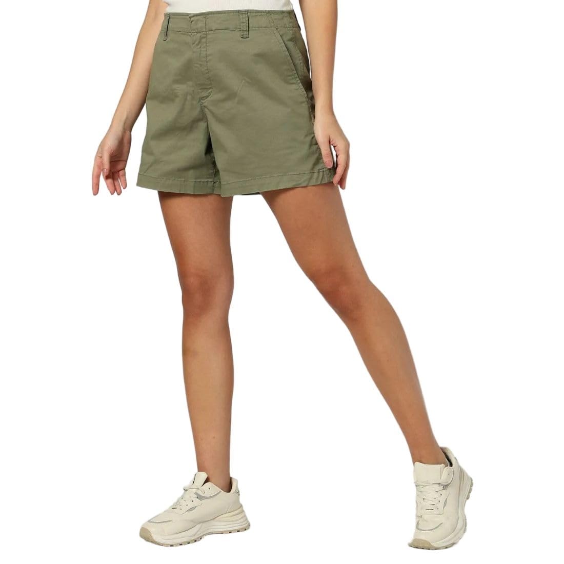 gap Women Slim Fit Shorts, Green, 12-picture-10