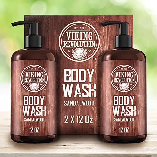 Viking Revolution - Shower Gel Men 340 ml x 2 - Natural Body Wash - Mens Shower Gel with Vitamin E and Rosemary Oil - Smoothes & Moisturises - Sandalwood - Image 6