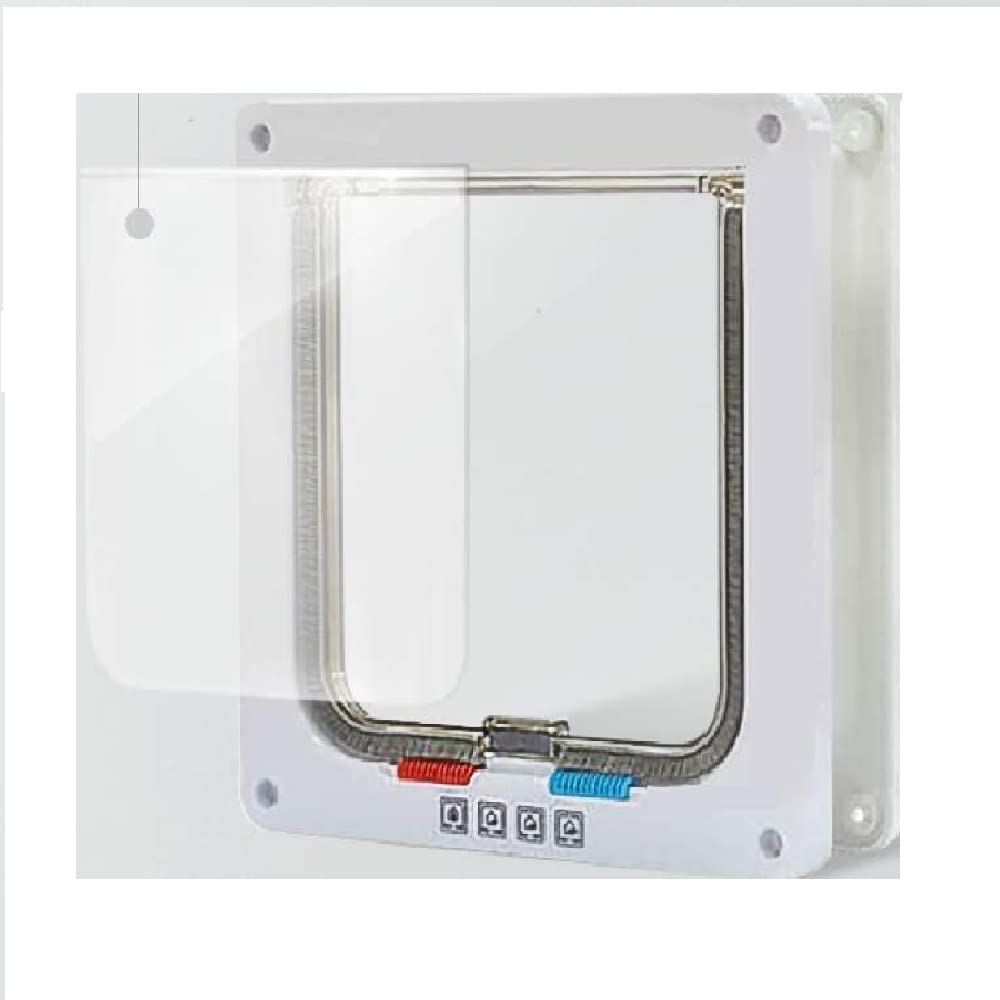 Gattaiola Porta Portina per Gatti Cani, Entrata e Uscita Controllabile, Materiale ABS (Bianco)