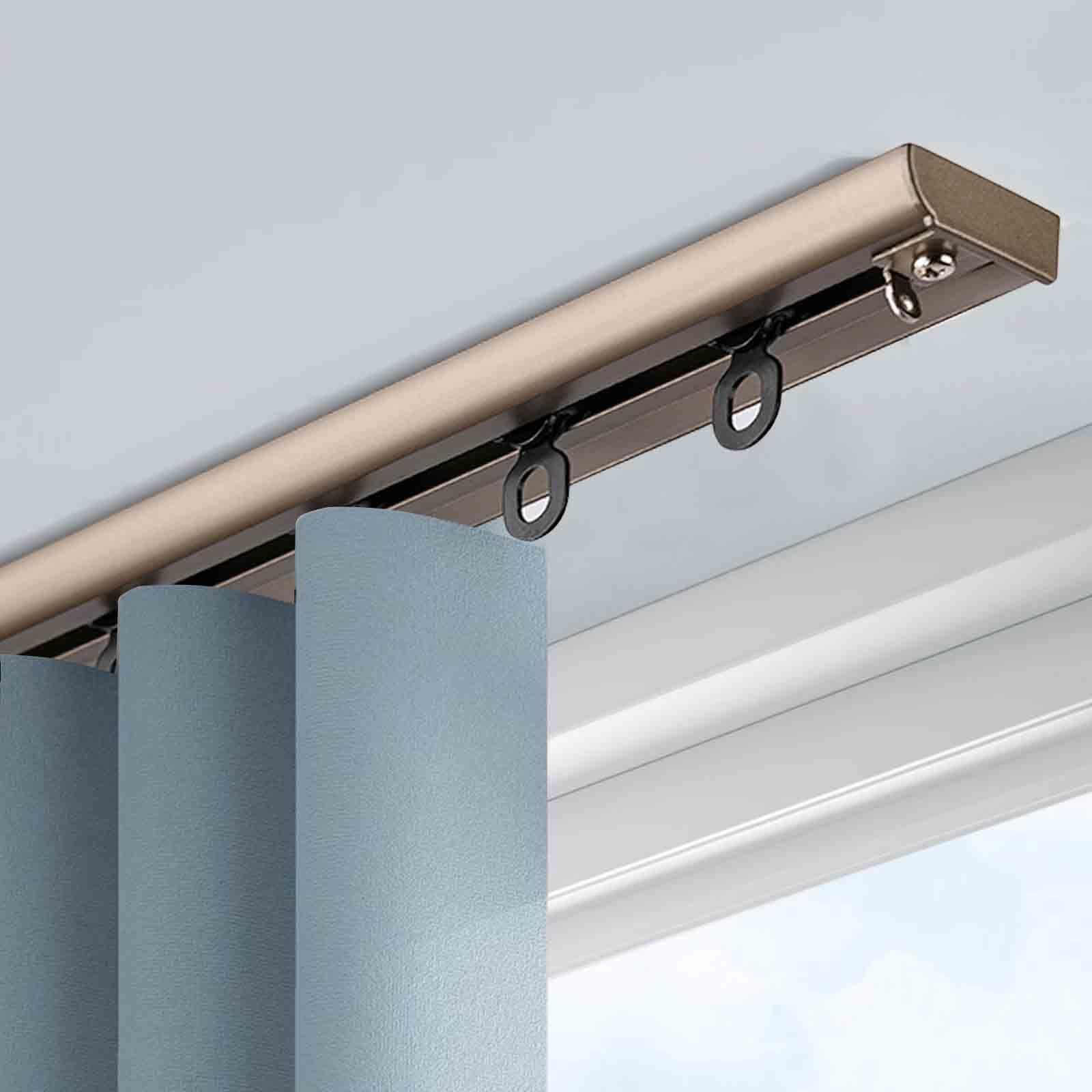 Zhixubah Gold Aluminum Curtain Rail Track Single Tracks Silent Room Divider Ceiling Curtain Track Ultra-Thin Curtain Rod With Track For Hospital Sliding Rails For Curtain Easy Install(,2.1M(6.9Ft))