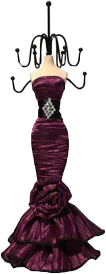 Strapless Mermaid Gown Mannequin Jewelry Hanger DA617 (Large, Plum)