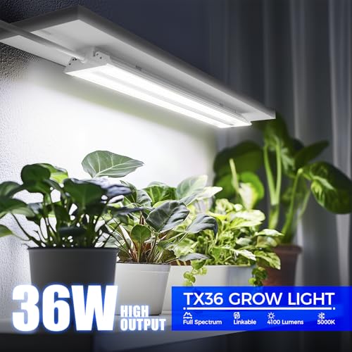 Image of Barrina TX36 2FT LED Grow Light for Indoor Plants, 36W(200W Equivalent), High PPFD, 5000K Daylight Full Spectrum, Hanging Plant Light for Greenhouse Indoor Growing with On /Off Switch, Linkable, 1 Pack