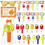 Kittmip Paquete de 24 mini ventiladores portátiles con tarjetas, regalos, lindos animales, frutas, helados, ventiladores de refrigeración de mano para verano, fiesta de cumpleaños, fin de año, piscina