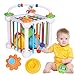 Herefun Jouet de motricité Jeux Educati, Kit de 6 Balles Sensorielles pour Bébé, Jouet Cube D'activité Jeu Perles de Labyrinthe, Montessori Jouet Multicolore pour Bébé Enfant Cadeau (Carré)