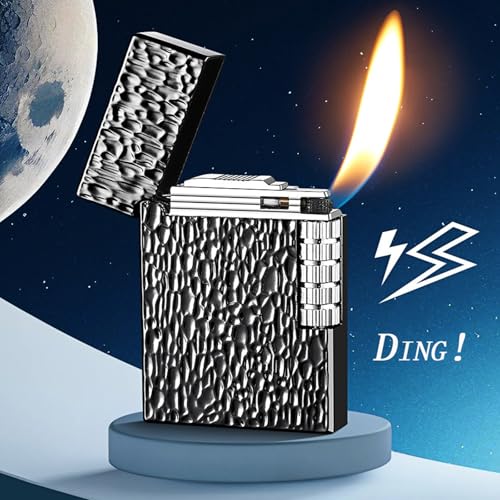 Encendedor metálico deslizante recargable negro miniatura 4