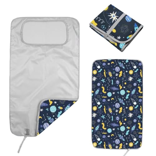 Hamur Home Cambiador Bebé Pañales Portátil Impermeable 40 X 70 Cm Reutilizable Lavable A Máquina para Niños y Niñas (Space)