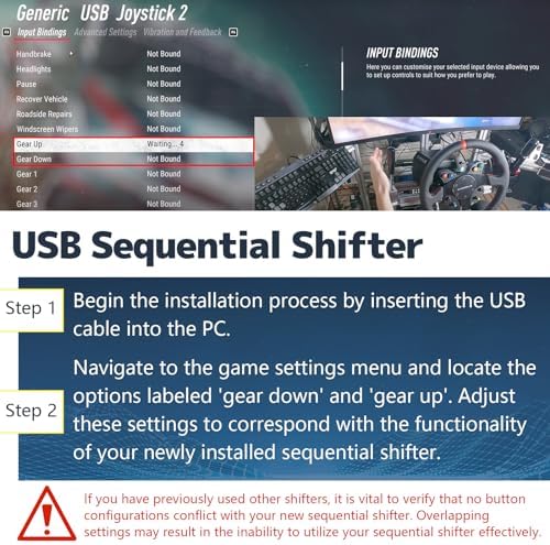 YESHMA USB Sequential Shifter For PC Windows Sequential Shifter Sim Racing Compatible With Logitech G25 G27 G29 G920 T300 T500 Sim Racing Wheel