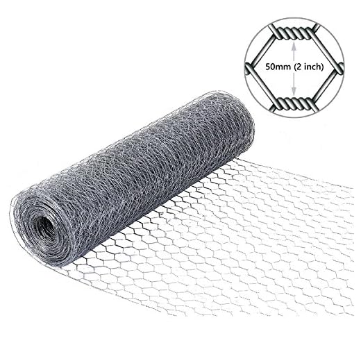 Simpa® Galvanised 50M x 1.2M (164FT x 4FT) Chicken Wire Poultry & Livestock Fencing - 2" Diameter Holes