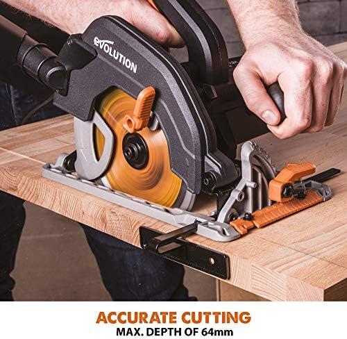 Evolution Power Tools R185CCS Multi-Material Circular Saw, 1600 W, 230 V-Domestic , Grey