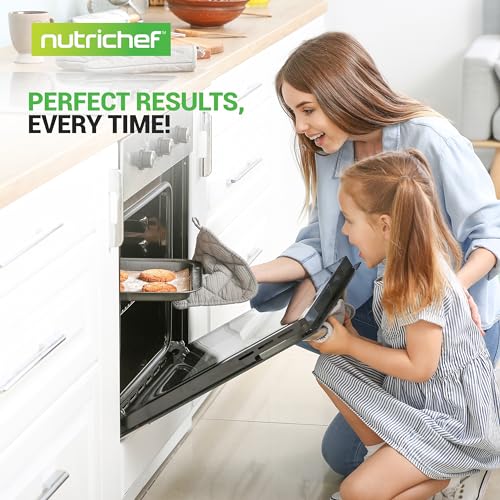 Image of 10-Piece Nonstick Bakeware Set - PFOA PFOS PTFE Free Food Grade Safe Carbon Steel Baking Tray Set - Oven Safe Up to 446F, Pizza, Loaf, Muffin, Round /Square Pans, Cookie Sheet, Etc - NutriChef NCBS10S