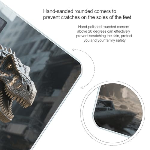 Báscula digital de baño dinosaurio de vidrio templado miniatura 4