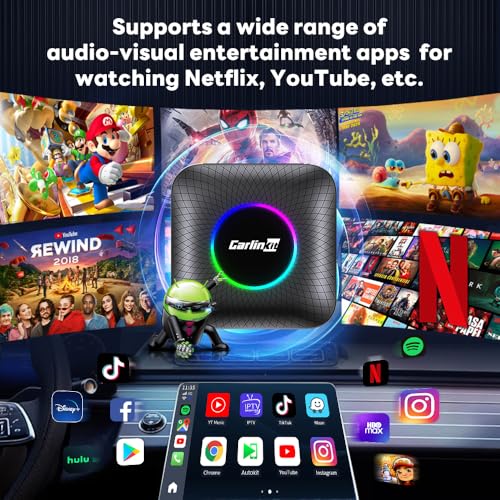 Carlinkit Magic Link CarPlay, alcança CarPlay sem fio e Android Auto sem fio, Android 13.0, atualiza