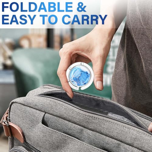 Zikenis Taschenhalter für Tisch, 4 X Tisch Handtaschenhalter Haken, Faltbare Antirutsch Taschenhaken Halterung, für Handtaschen In Der Schreibtisch, Restaurant, Marmorierung Taschenhaken Set