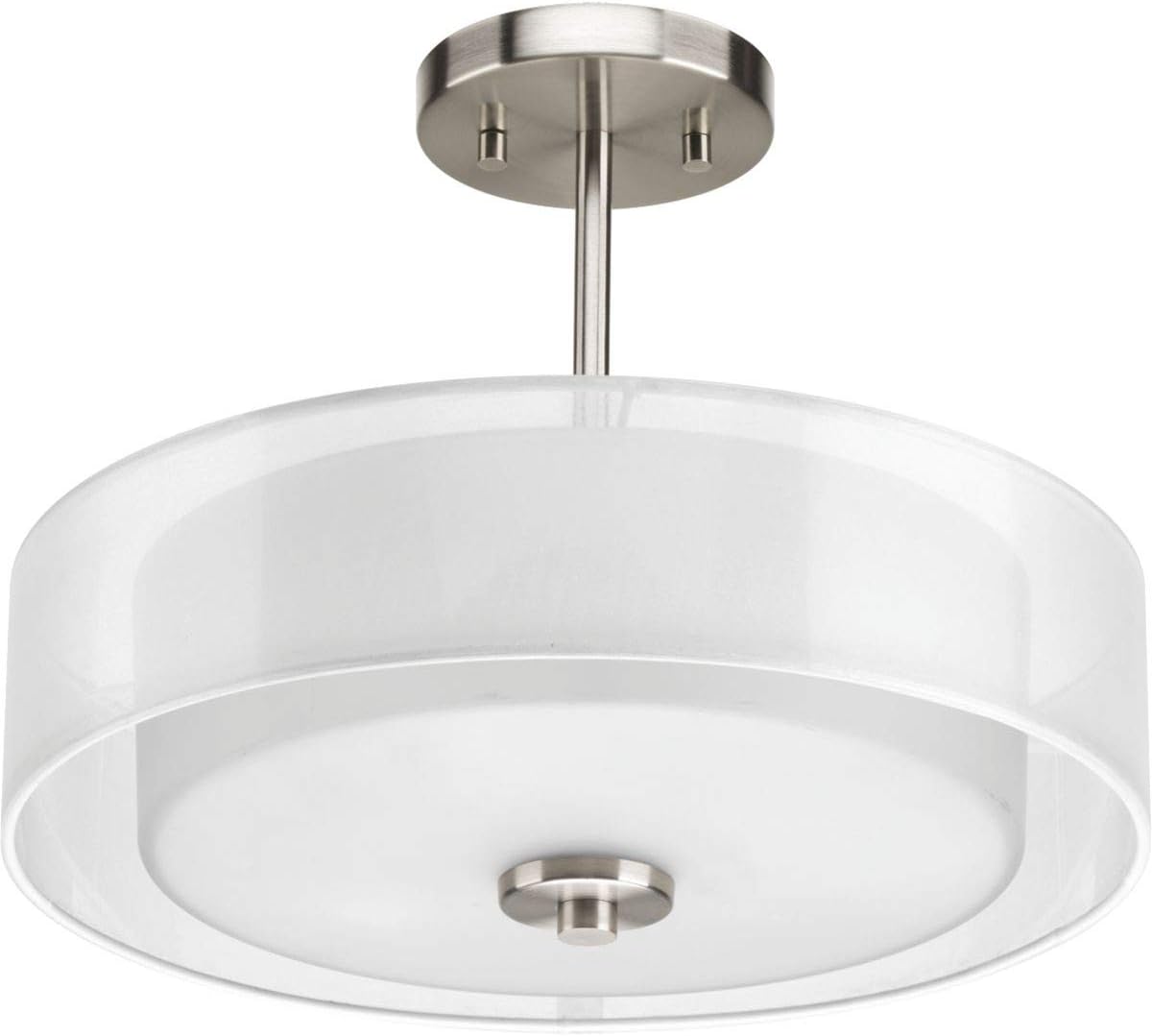 Onе-Dау Sаlе: Uр tо 60% оƒƒ Progress Lighting P3694-09 Invite 3-Lt. Semi-Flush Convertible with White silk mylar shade