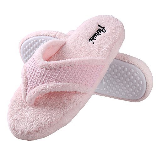 Women's Cozy Plush Microfiber Spa House Thong Slippers2