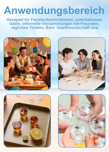 Forevat 50 Stück Schnapsgläser plastik, Transparente Shot Becher aus PS Material (30 ml/1 oz), Wiederverwendbarer Plastikbecher Trinkbecher, für Geburtstage, Verkostung, Partys