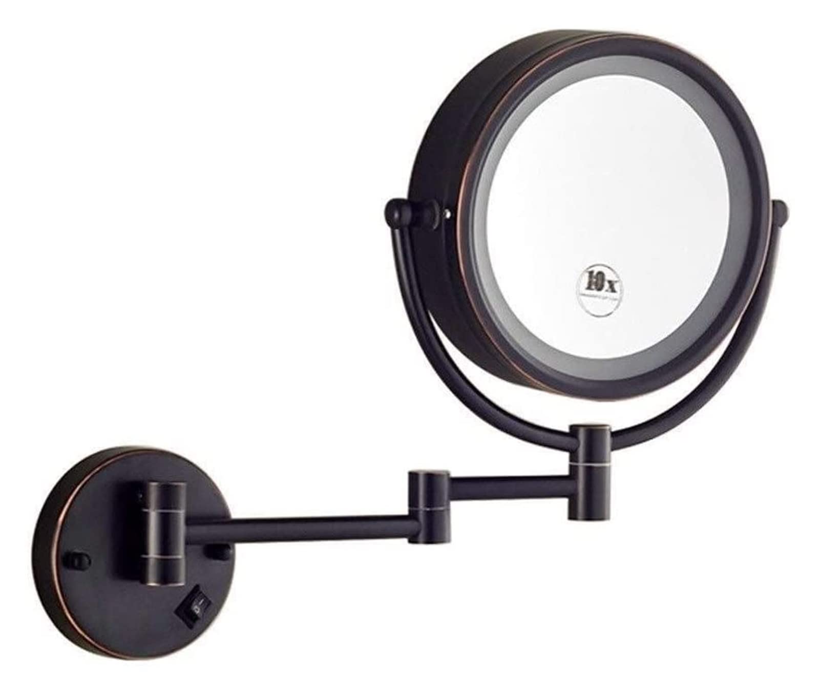 Miroir de maquillage à LED haut de gamme double face rotatif