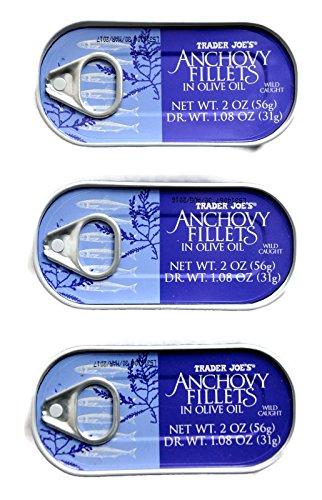 Trader Joes Anchovy Fillets in Olive Oil (Pack of 3)