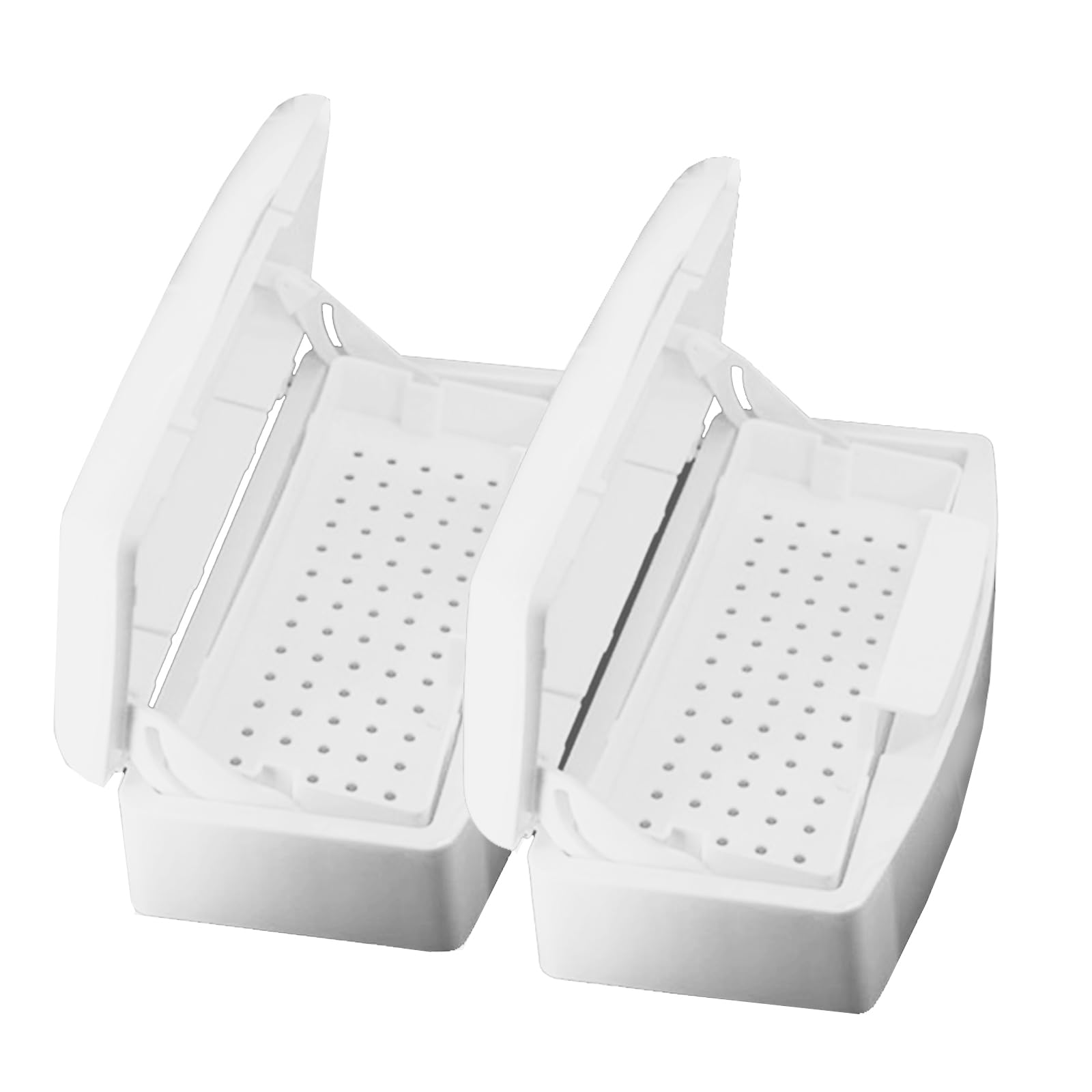 2 vaschette per sterilizzazione barbicida, con coperchio trasparente, contenitore sterilizzatore per strumenti per manicure e disinfezione pulita